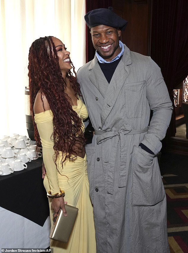 Actor Jonathan Majors and Meagan Good make their red carpet debut at AAFCA Special Achievement Awards in LA (Photos)